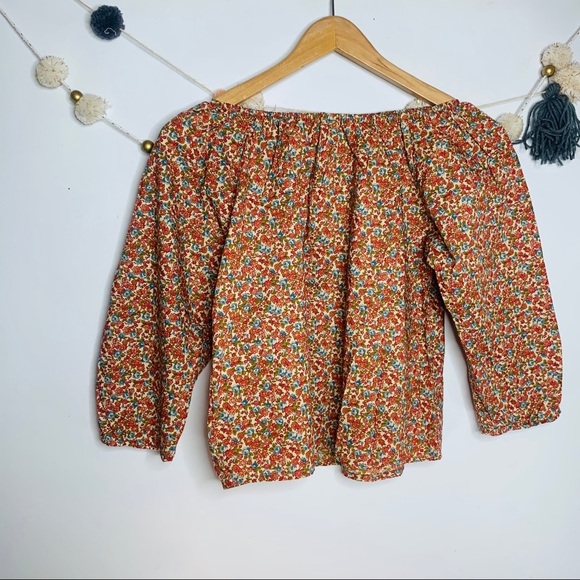 VINTAGE vsco y2k floral off the shoulder crop top - Picture 12 of 13